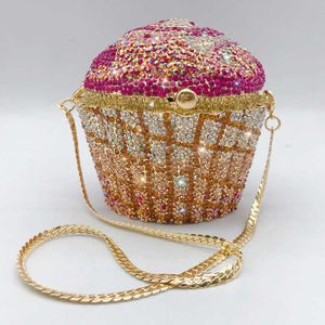 Torebki i torebki torebki dla kobiet dla kobiet luksusowy projektantka wieczorna torba bankietowa Śliczna kryształowa mini -ramię Mini Bag
