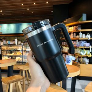 Vattenflaskor reser kaffemugg vatten kopp rostfritt stål tumbler koppar vakuumkolv termos flask termisk bilkopp med halm garrafa termica 230309