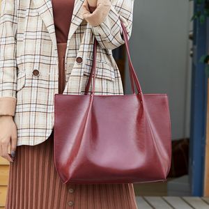HPB açık kadın çanta moda omuz çantası yağ balmumu tasarımı boş zaman çanta