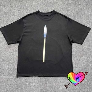 メンズTシャツ2022キャンドルTシャツ男性女性1 1高品質のパフプリントアルバム2ティーヒップホップツアーイェトップスルースフィットG230309