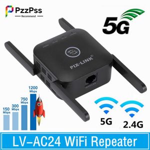 Routers 2.4G/5G Wifi Repeater Wifi Extender 1200Mbps Wifi Amplifier Wireless Long Range WiFi Booster WiFi Repeater Signal Wi-fi Extender J230309