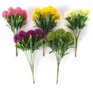 装飾的な花シミュレートされた植物False10pcs/lot Home Outdoor Dandelion Onionプラスチックフラワーアレンジメントガーデニング装飾装飾品