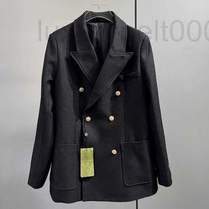 Designer de jaquetas femininas Blazers sólidos pretos Casacos Mulheres v pesco