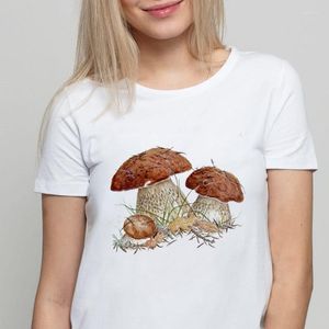 Женские футболки Femme, повседневные, эстетические, с короткими рукавами, Harajuku Kawaii, женские топы, футболка, женская одежда, летняя футболка с принтом грибов