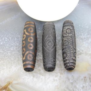 Pendant Necklaces 80mm Long Vintage Tibetan Dzi Agates Connector Natural Stones Bracelets Crafts Jewelry Making AccessoriesPendant Morr22