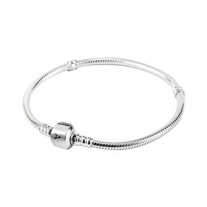 925 Sterling Silber Armbänder 3mm Schlangenkette Charm Bead DIY Perlenarmband Basiskette Armband DIY Schmuck Geschenk