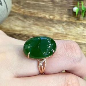 Cluster Rings The Birthday Gift Real And Natural Hetian Jasper Jade Ring 925 Sterling Silver Classical
