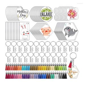 Keychains 300 PCS Clear Acrylic Keychain Blanks For Vinyl Resin DIY Crafts Ornament Engrave