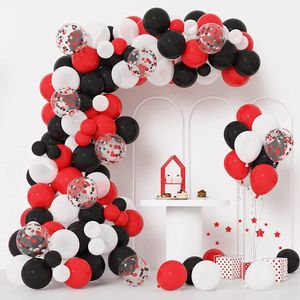 Diğer Etkinlik Partisi Malzemeleri 106pcs Siyah Kırmızı Balonlar Arch Garland Kiti Konfeti Balon Partisi Doğum Günü Depolasyon Düğün Mezuniyet Hava Globos Casino Yarışı 230309