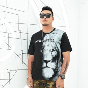 Мужские рубашки панк -стиль Hight Street Men Men 3d Animal Lion Print Tshirt Harajuku повседневная мультипликационная одежда Летняя личность хип -хоп топ