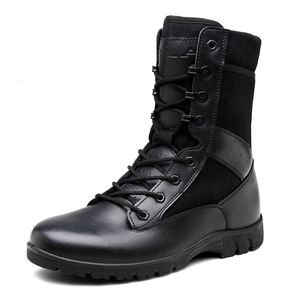 Boots Combattimento dell'esercito professionale per uomini Black Beige Leather Mens Antislip Military Tactical Training Man 230309