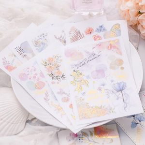 Geschenkpapier, Goldfolie, Blume, Rub-On-Aufkleber, ästhetische Scrapbooking-Transfer-Aufkleber, Junk-Tagebuch-Zubehör, Buch, Tasse, Tuch, DIY-Dekoration