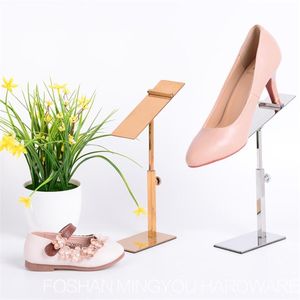 Black Silver Rose Gold Metal Shoe Show Stand Shoe Tree Display Holder Adjustable Stainless Steel Shoes Display Stand Rack LX3280