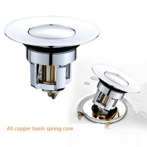 Drains Copper core washbasin drainer spring core washbasin water plug filter press type all copper drainer fittings