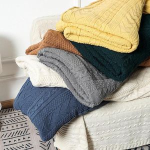 Blankets Korean Style Solid Color Sofa Throw Blanket With Tassels Nap Air Condition Bed Decorative