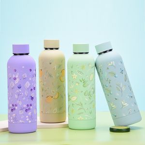 Garrafas de água garrafa de vácuo de parede dupla colorida 3D Impressão 8/18 Sublimação de aço inoxidável Vacuum Flask Sport Sport Cold and Water Bottle 230309