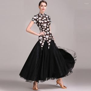 Scen Wear Holographic Ballroom Dance Competition Dresses for Women Waltz Performance Dress Clothing Lady Modern Costumes Dances Dwy658
