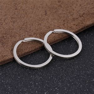 Anéis -chave 10pcs 28mm Keychain chique anéis com níquel Compass Keyring Metal Silver Color simples FOB Acessórios DIY P002 NOVO