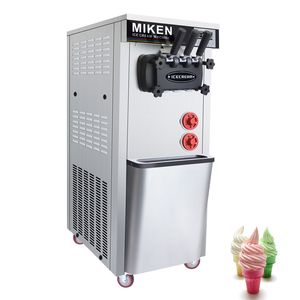 Commercial Soft Ice Cream Machine helautomatisk glass Maker Rostfritt stål 3 smaker Kulfi Making Machine