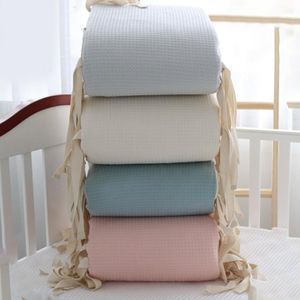 Bedding Sets Userfriendly Practical Crib Bedding Bumper Pad Washable Baby Bed Bumper Plaid Texture Infant Accessory 230309