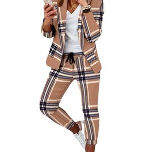 Designer Casual Women Clothing 2023 Nya tvådelade kläder Lång ärm Multicolor Small Suits