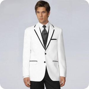 Męskie garnitury Białe mężczyźni na wesele szczupły fit Formal PROM PROM Custom Blazer Groom Wear Tuxedos Man Ternno Masculino 3piece