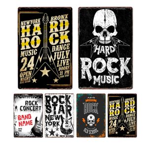 Music Festival Metal Painting Sign Pop Music Electric Guitar Rock And Roll City Poster Plaque Decoration Wall Tin Painting Plate 30X20cm W03