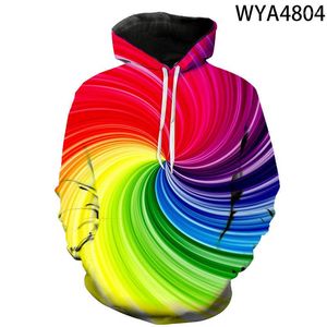 Erkek Hoodies Renkli Lazer Baskı 3d Erkek Çocuklar Moda Moda Uzun Kollu Sweatshirt Sokak Giyim Erkek Kız Çocuk Giysileri Ceket