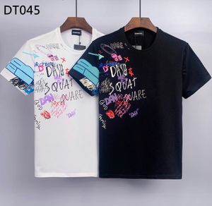 DSQ Phantom Kaplumbağa Erkek Tişörtleri Erkek Tasarımcı Tişörtleri Siyah Beyaz Geri Serin T-Shirt Erkekler Yaz Moda Soath Street T-Shirt Üstleri Plus Boyut M-XXXL 6838