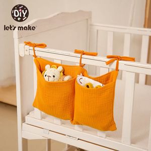 Sängkläder set kan göra arrangör för baby spjälsäng hängande förvaring väska blöja blöja multiverahållare fickfickor spjälsäng tillbehör sängkläder set 230309