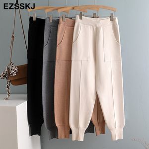 Women's Pants Capris chic autumn winter chic Harem Pants Women Loose Trousers Comfortable thick warm casual knitted granny pants 230309