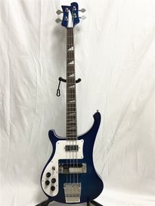 Niestandardowe 4003 lewa ręka 4 strunowy elektryczny gitara niebieska gradientowy body chrome sprzęt