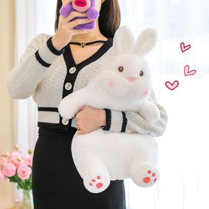 Doll de pelúcia popular preguiçosa brinquedo de coelho branco
