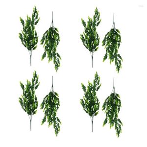 Decorative Flowers 8Pcs Artificial Trailing Plants Fake Hanging Faux Foliage Greenery Plant For Garden Pot Basket Decor