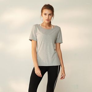 Aktif Gömlekler Kısa T-Shirt Spor Kadın İnce Top Yoga Spor Salonu Fitness Yumuşak Singlet Koşu Eğitim Giysileri Kadınlar Hızlı Kurutma