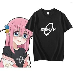 Roupa dos desenhos animados t Camisas masculinas Anime unisex Bocchi a rocha! Cosplay Gotoh Hitori Cartoon Algodão Casual Camiseta Solta