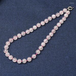 Chains Lovely Rounded And Smooth 10 Mm Light Girl Pink Customized Crystal Necklace For Your Girlfriend
