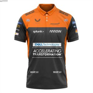 Huzq 2023 Yeni F1 Team Polo Erkekler McLaren ve Kadınlar 3D Yarış Baskılı Gömlek Lando Norris Formula Bir Yaku Büyük Sokak Giysileri