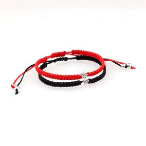 12st Nya stjärnor flätat armband Lucky Red Color Threar Par Kedja handgjorda böner Bangles Pulsera smycken gåva till vän