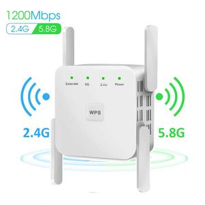 Routers Wireless WiFi Repeater Extender 2.4G/ 5G Wi-Fi Booster 300/1200Mbps förstärkare Stor routerområde Signal Repeator AC UltraBoost J230309