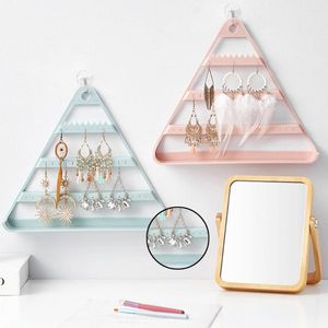 Jewelry Pouches Earrings Ear Studs Necklace Display Storage Rack Box Triangle Hanging Stand Organizer Hold Organizers Shelf