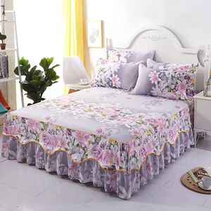 Mattress Pad 1PCS Bedspread Sexy Flower Beddress Sheets For KingQueen Size NonSlip Cover Flat Sheet 1.51.82M Bed Soft Home Bedding 230308