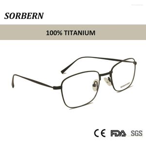 Sonnenbrillenrahmen Sorbern Business Männer Titan Brille Frauen Ultraleichte quadratische Myopie Brillen Optische Brillen koreanischen Stil Brillen