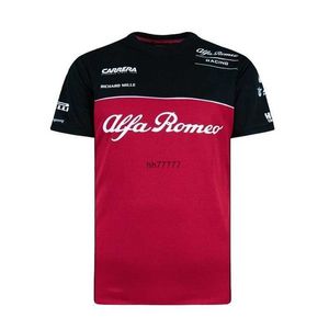 27tn 2023 Yeni Erkek ve Kadınlar F1 Team T-Shirt S Alfa Romeo Yarış Takımı Yaz Formül Bir Motosiklet Hızlı Kurutma Sidander Kulübü 8E7B