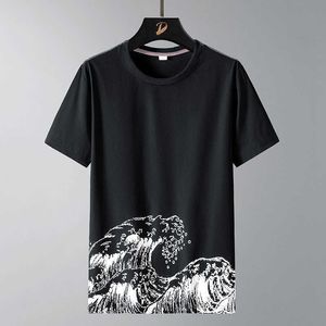 メンズTシャツ波Tシャツ夏の短袖Tシャツ男性トップスティーファッションカジュアルシャツビッグサイズ8xl g230309