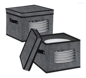 Garrafas de armazenamento Recipientes de porcelana com tampa e alças caixa de jantar para pratos 12 divisores de feltro8451742