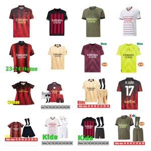 23 24 Ibrahimovic Koche voetbaltruien AC Milans Legends Rebic 2023 2024 Giroud Tonali Theo R.Leao Romagnoli S.Castillejo Kessie SaelemaEkers Men Kids Kits Set Set