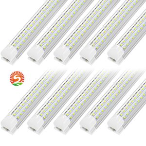 LED tube Light, 8FT 90W 4ft 45W 5000K, Daylight White, D Shape, Clear Cover, Hight Output, Linkable Shop Lights, Garage 8 Foot workshop, warehouse autobody detailing lamp