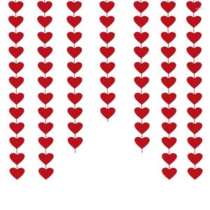 Noel Süslemeleri Kırmızı Kalpler Gelen Garland - DIY Sevgililer Günü Kalp Asma String Valentine Düğün