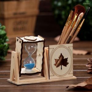 Jewelry Pouches Design 3D Diy Hourglass Ornament Sand Clock Decoration Kids Toy Office Supplies Wood Brush Pot Panda Eiffel Tower